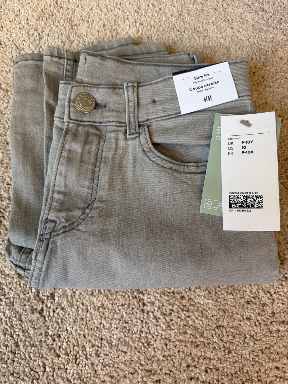 H&M Boys Slim fit Jeans - Light Gray